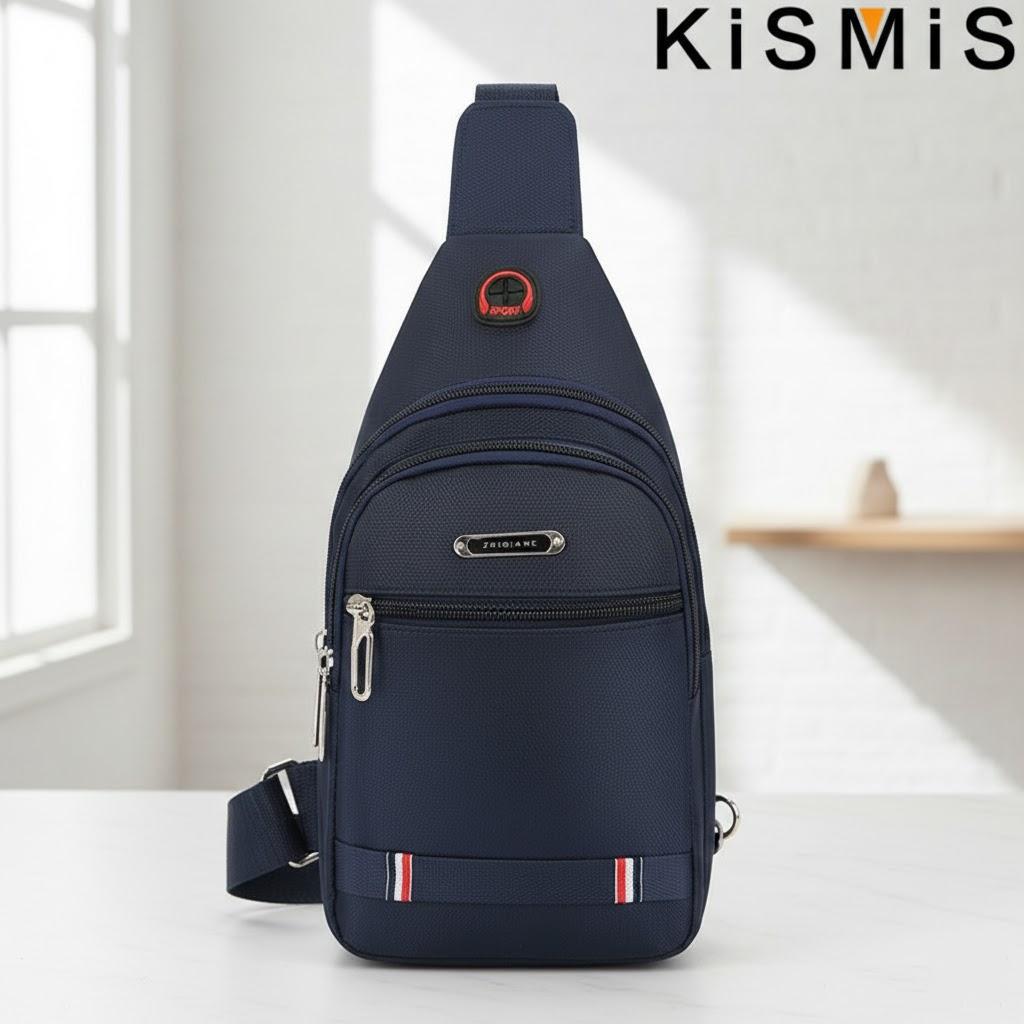 

Trendy Oxford Cloth Leisure Small Crossbody Backpack One Shoulder Messenger Bag Chest Bag for Men синій