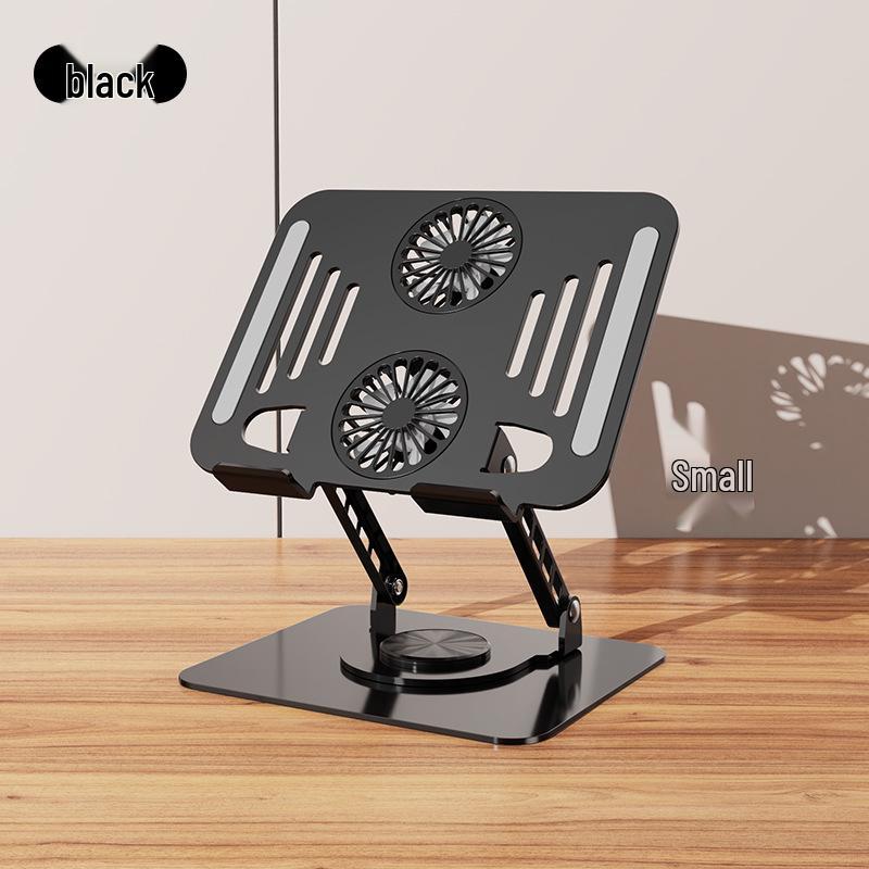 Вращающаяся на 360° металлическая подставка для ноутбука с охлаждающим вентилятором