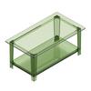 Acryl-Kaffeetisch, 2-stöckiger Mitteltisch mit Ablagefach, Moderner rechteckiger Acryl-Kaffeetisch, Ideal für Esszimmer, Kücheninsel,