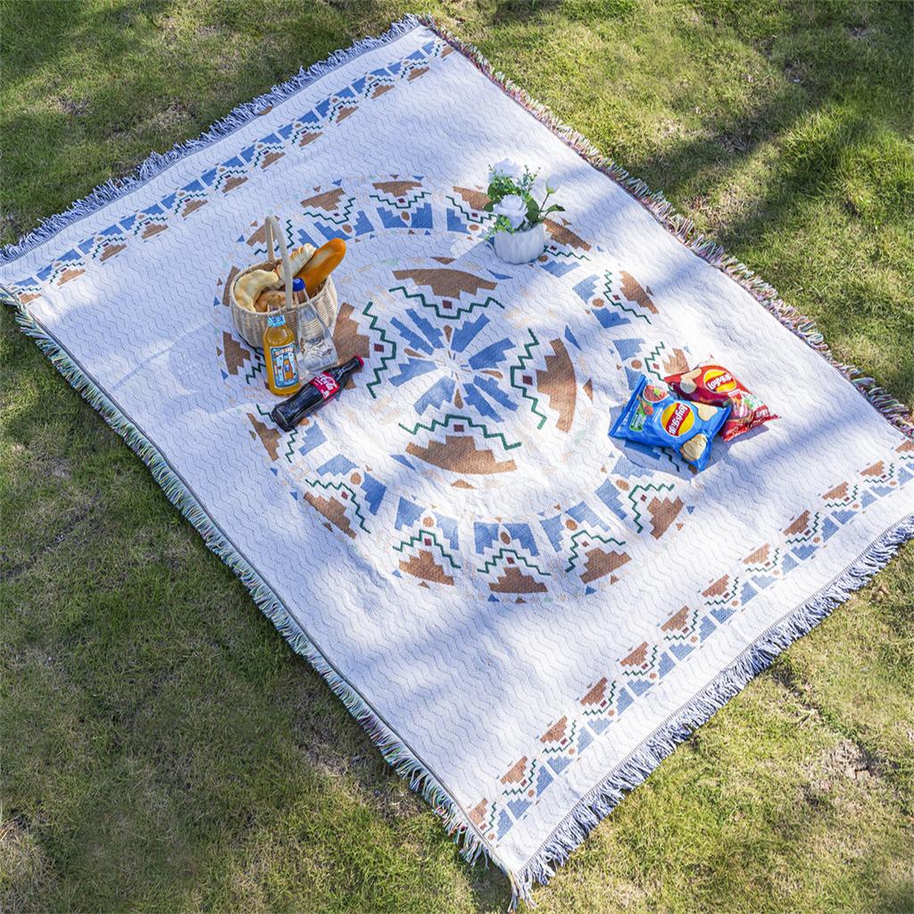 Picnic Mat Moisture-proof Mat Thickened Ins Wind Outdoor Floor Mat Camping Picnic Cloth Bohemian Carpet