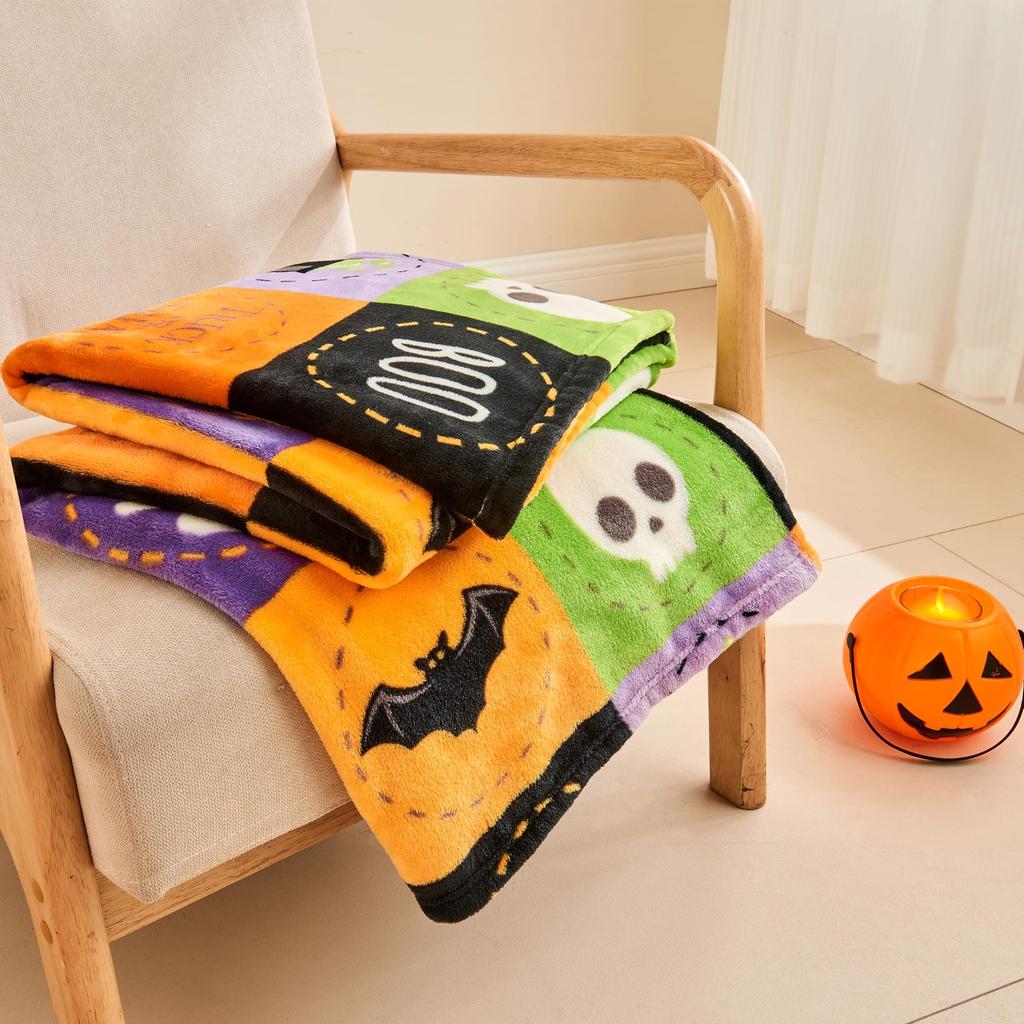 Halloween pumpkin pattern Printed Blanket for Sofa Bed Travel Camping Living Room Office Conditioning Blanket