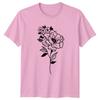 Elegant Line Art Floral Unisexs TShirt Minimalist Flower Floral Birthday