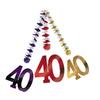 Amscan Foil Cut Out 40th Hanging Decoration (Pack of 3)