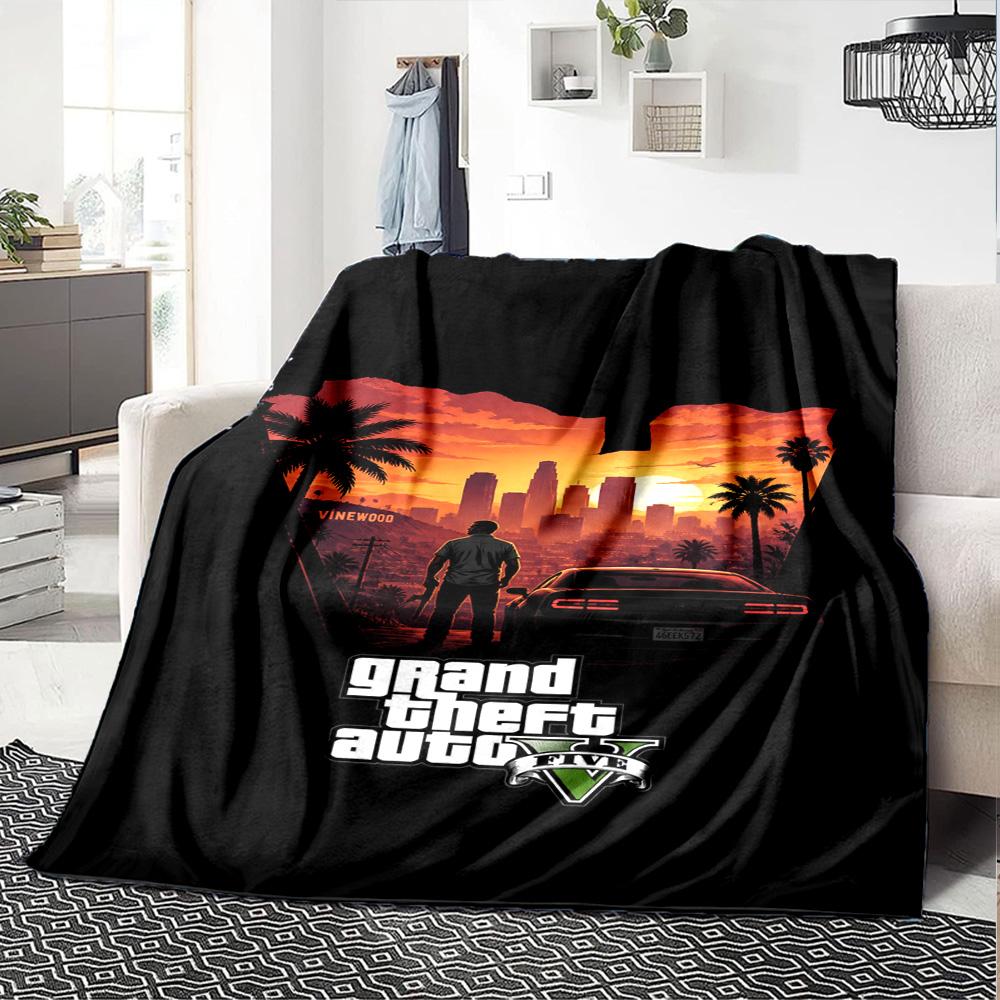 Gta Blanket Comfortable Perfect for Office Couch Office Chair Four Seasons Multipurpose Modern Gifts For Family Or Friends