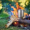 Foldable Handle Camping Water Cup With Lid Outdoor Tableware Portable Titanium Mug  Picnic