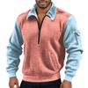 Men's  Flip Collar  Long Sleeves  Half Zipper  Hoodie