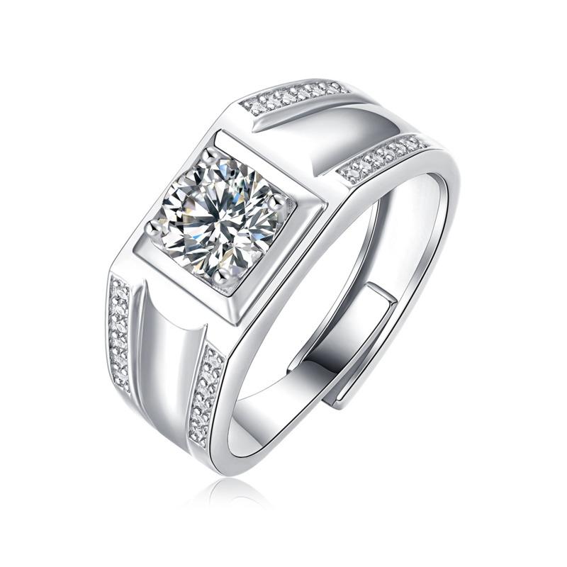 

Bague Ringen S925 Серебро с инкрустацией муассанитом 1 карат, индивидуальное красивое мужское модное регулируемое кольцо