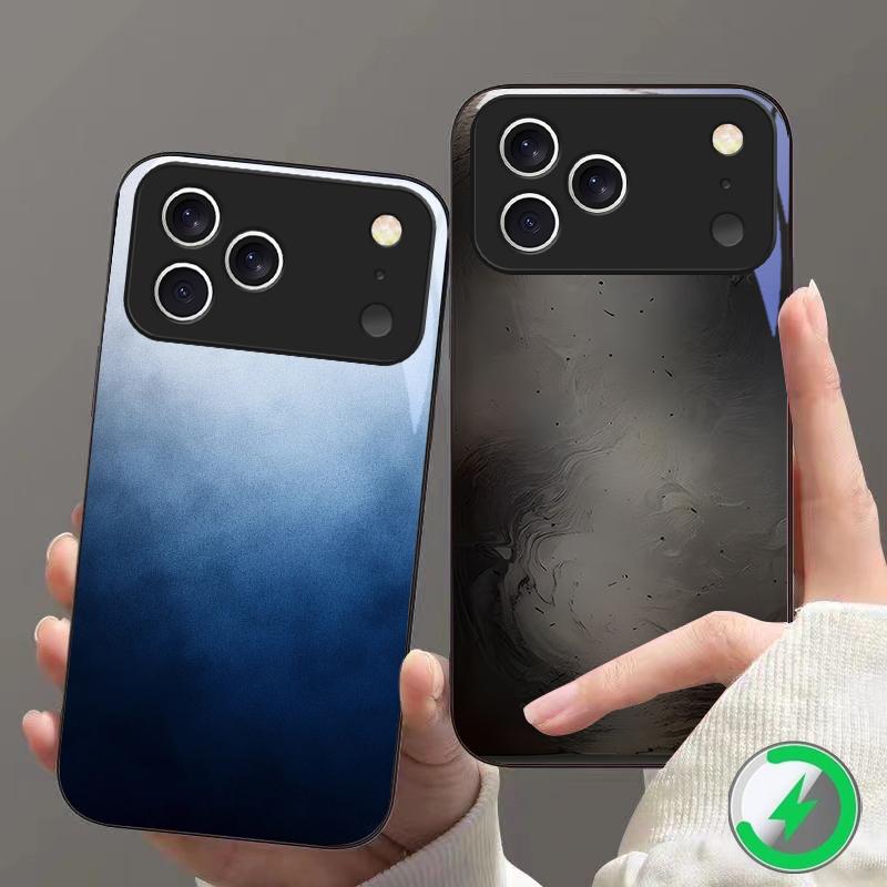 Color and texture fusion Suitable For iPhone 16E 17 Pro Max 15 Pro 14 13 Plus 12 mini 11 16 Air 17Pro magnetism Glass Phone Case