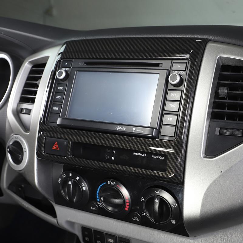 For Toyota Tacoma 2011-2015 ABS Carbon Fiber Car Center Control Navigation Screen Decorative Frame Stickers Interior Accessories