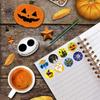 500 Pcs Pumpkin Ghost Halloween Stickers for Kids Round Sticker Gift Sealing Label Envelope Decor Stationery Stickers 1 inch