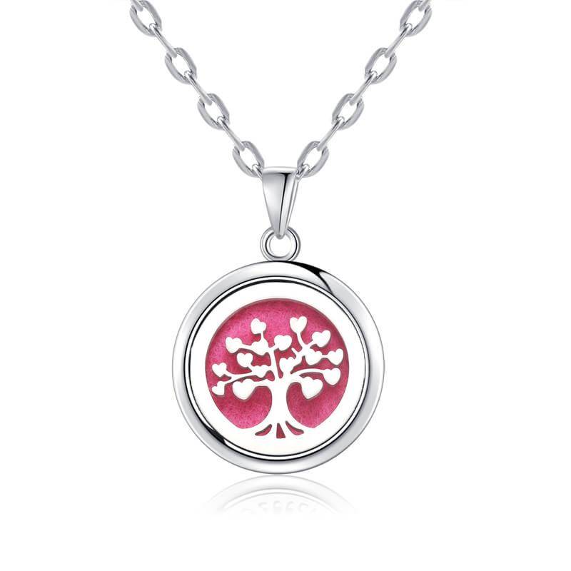 New Tree Of Life Aromatherapy Necklace Stainless Steel Essential Oil Diffuser Amulet Perfume Locket Pendant Women Jewelry Gift