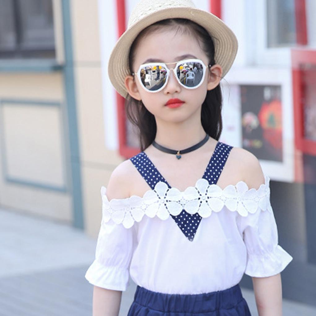 Kids Baby Girls Lace T-shirt Tops Pants Shorts Summer Outfits Clothes