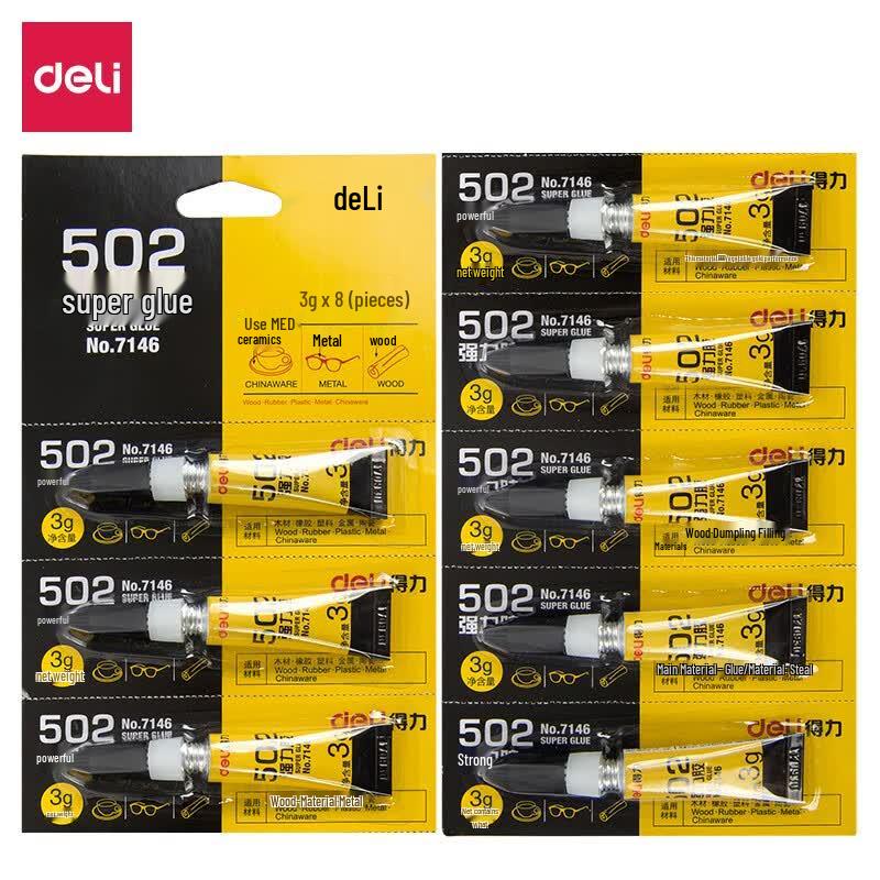 Deli 502 Quick Dry Super Glue, 3g (24-Pack)