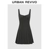 UR 2026 Spring Bow Striped Pleated Mini Dress