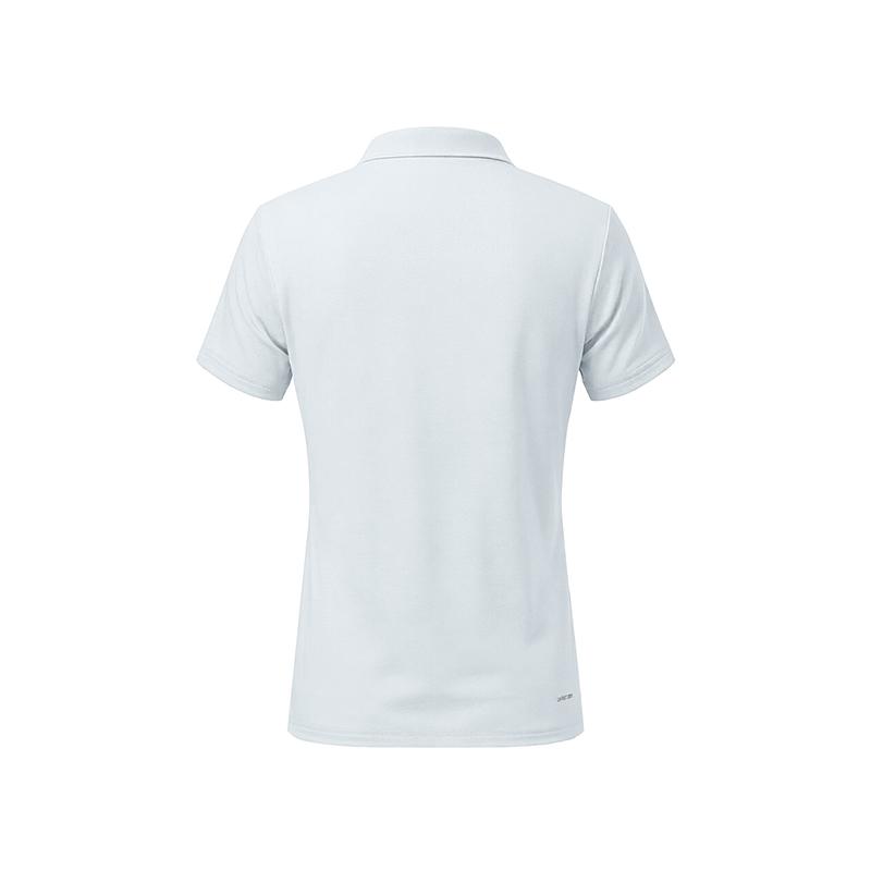 Li Ning Badminton Series Simple Elegant Slim Lightweight Breathable Casual Versatile Polo Shirt T-Shirt Women tops Sky-Blue APLR126-8