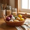 Large Capacity Flower Basket Handmade Fruit Basket Handwoven Storage Basket  Flower Arrangement