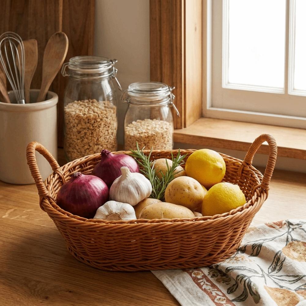 Large Capacity Flower Basket Handmade Fruit Basket Handwoven Storage Basket  Flower Arrangement