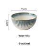 ZISIZ Vintage Embossed Ceramic 8-inch Serving Bowl