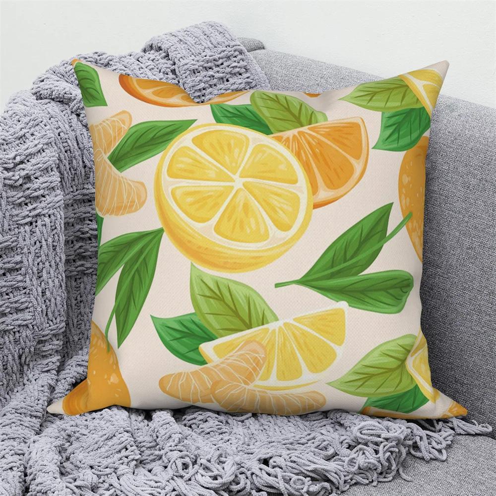 Fruit Print Pillowcase  Summer Home Decor Cushion Cover Sofa Car  Throw