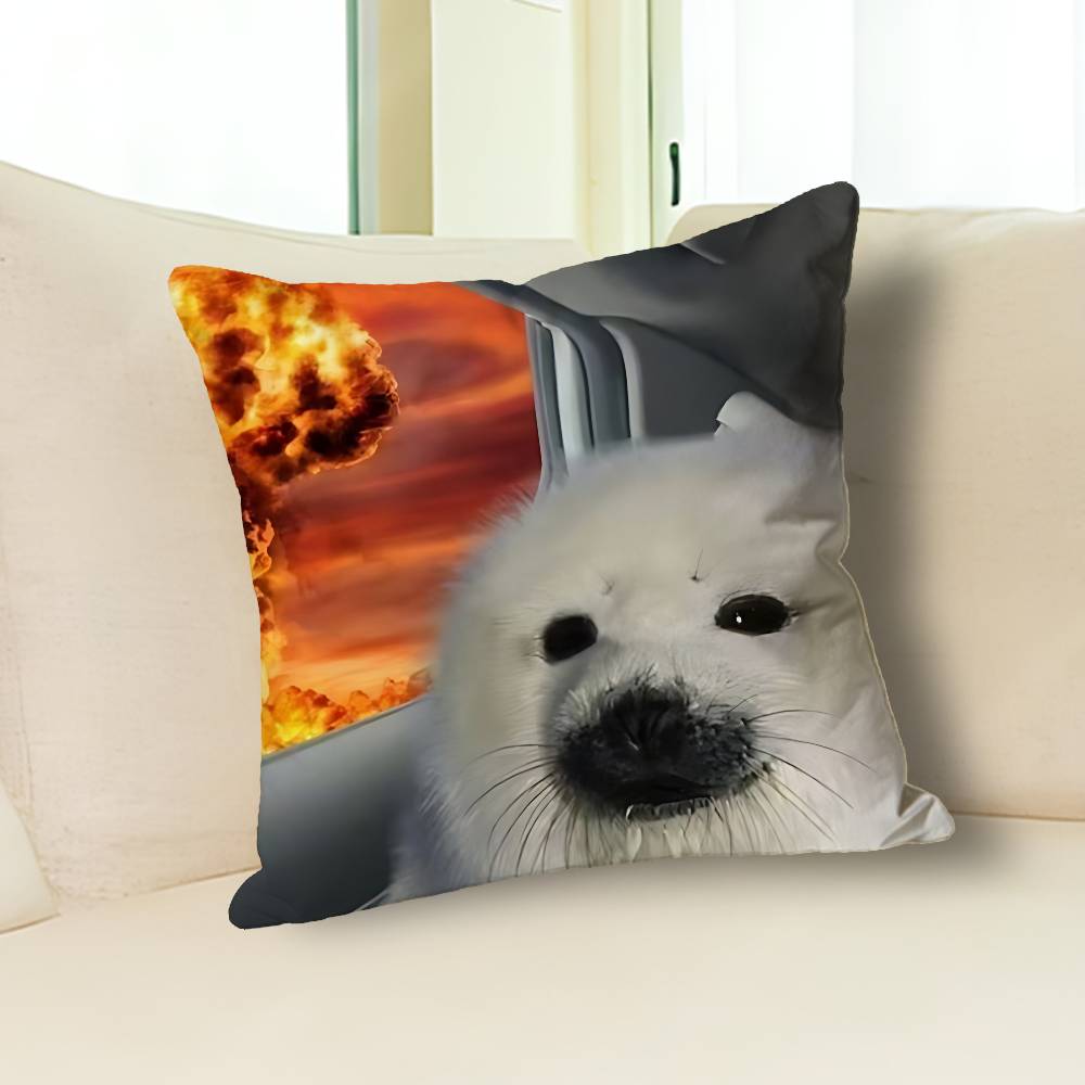 Funny S-Seal Sea Various Sizes Square Pillow Case For Car Home Bedchamber Decor Custom Valentine gift