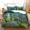 From Up On Poppy Hill Vintage Coastal Town Poppy Flower Retro 1960s Campus HD Print Bedding Set Duvet Cover + 2 Pillowcases