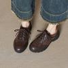 Krazing Pot Suede Round Toe Thick Nottom Lace Up Summer Autumn Leisure Shoes Big Size 42 Women Sneaker