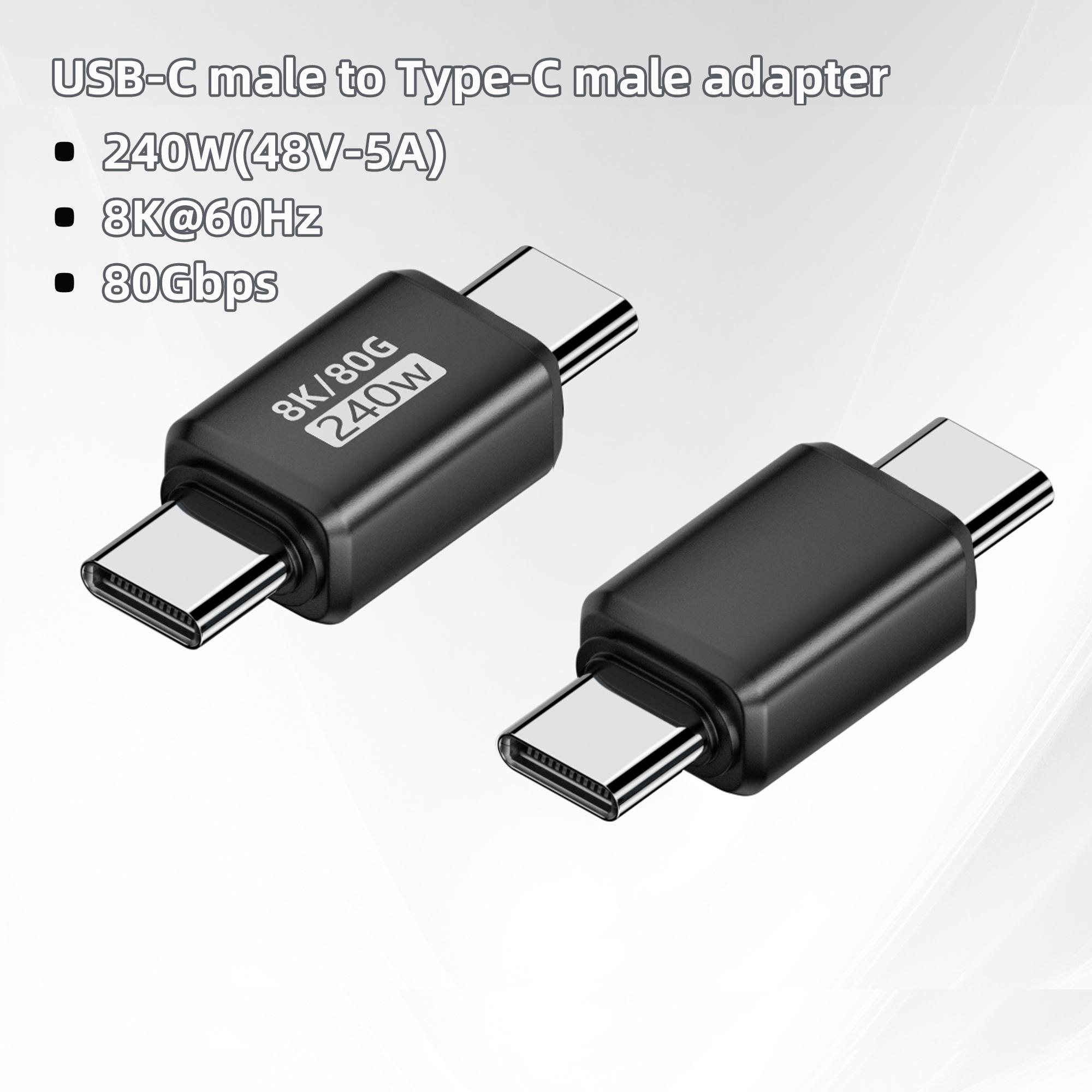 

USB 4.0 PD240W 8K 60Hz Macbook charger connector 80Gbps high-speed USB C to Type-C OTG U-shaped/straight adapter For iphone15/16