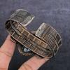 Natural Black Rutile Gemstone Copper Wire Wrap Cuff Bangle Adjustable K3P57
