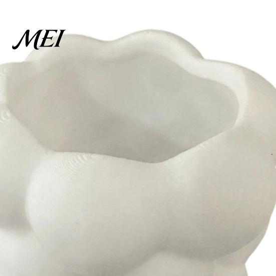 Versatile Storage Bucket 3D Bubble Cloud Shape Pen Holder, Desktop Organizer, Matte Milky Office Desk Cup White Aesthetic for Makeup Brushes