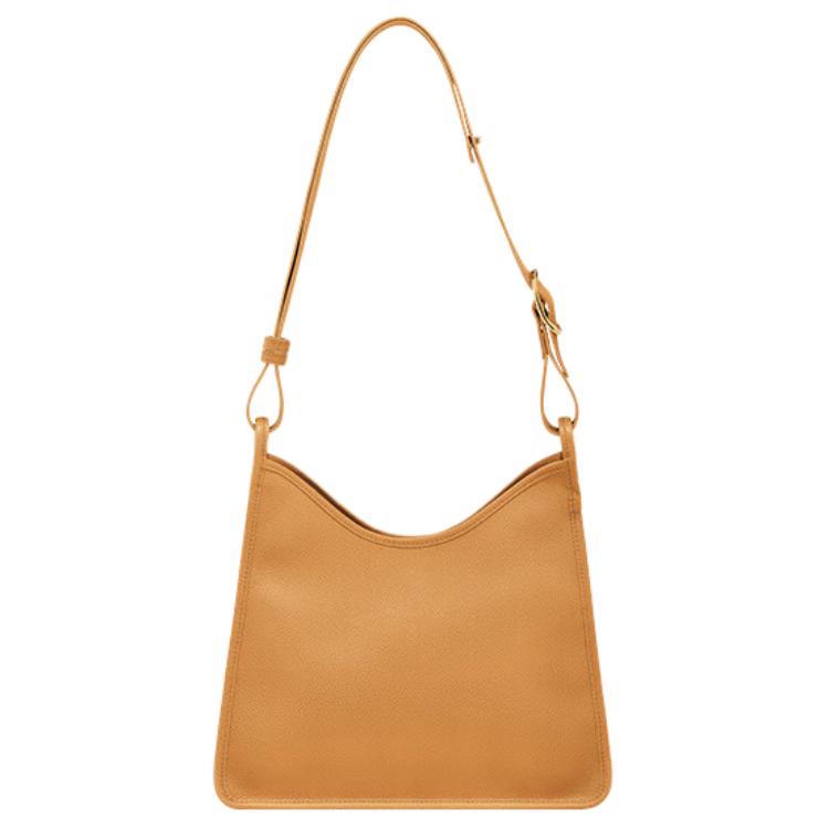 Longchamp Le Foulonné Gold Metal Hardware Magnetic Closure Cowhide Hobos Handheld Shoulder Bag Medium Women Handbags Brown 10155021371