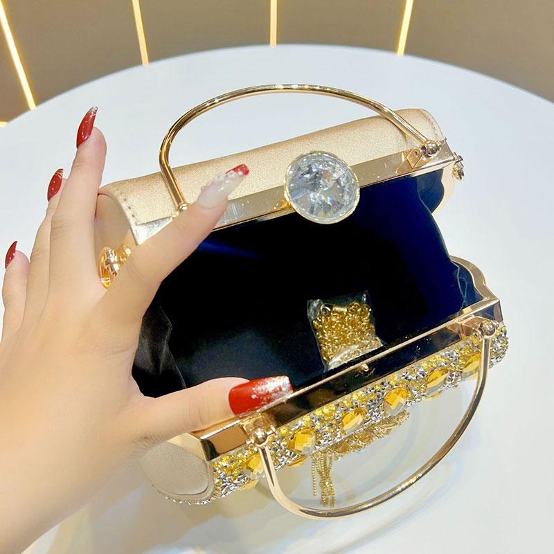 Luxury Women’s Evening Bag Glittering Diamond Decoration Party Handbags Elegant Women Chain Shoulder Bag Wedding Crossbody Bags