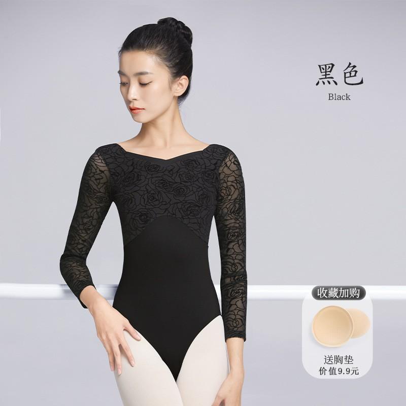 Womens Long Sleeve Dance Leotard Ballet Modern Gymnastics Fitness Stretchable Performance Wear