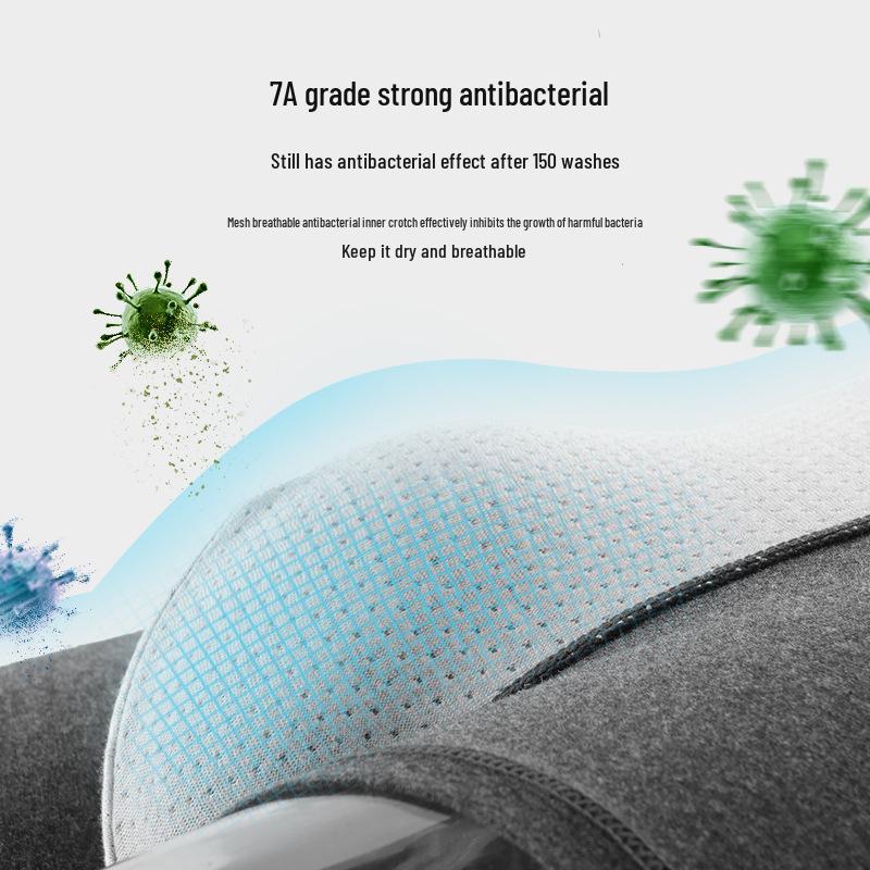 Herren 7A Antibakterielle Unterwäsche aus langstapeliger Baumwolle - Atmungsaktiv, Einfarbig, Reine Baumwolle