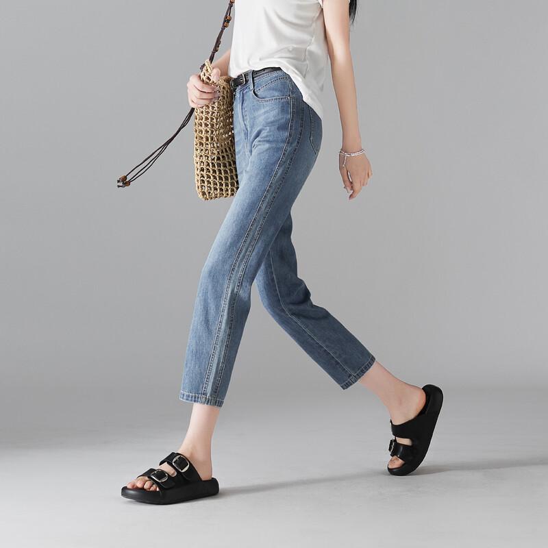 SOFSIL 2026 Summer Retro High-Waist Skinny Cropped Jeans