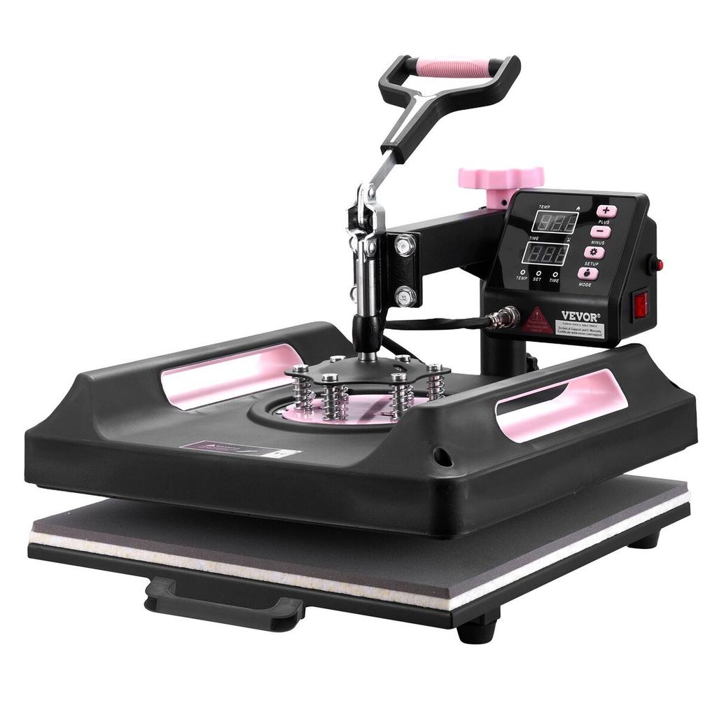 8 in 1 Heat Press Machine 15x15 in 30oz Tumbler Press T-Shirts Black