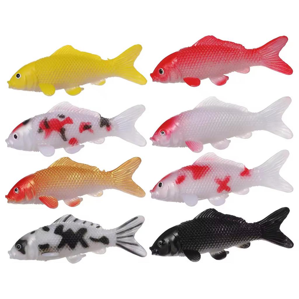 Lifelike Koi Fish Models Smooth Soft Pvc Decorative Statues For Aquariums Mini Gardens Fairy Landscaping Displays 8pc/lot