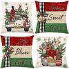 New Christmas Holiday Throw Pillow Cover for Sofa Polyester Printed Cushion Cover Christmas Decoration Bedroom Pillow Cover
