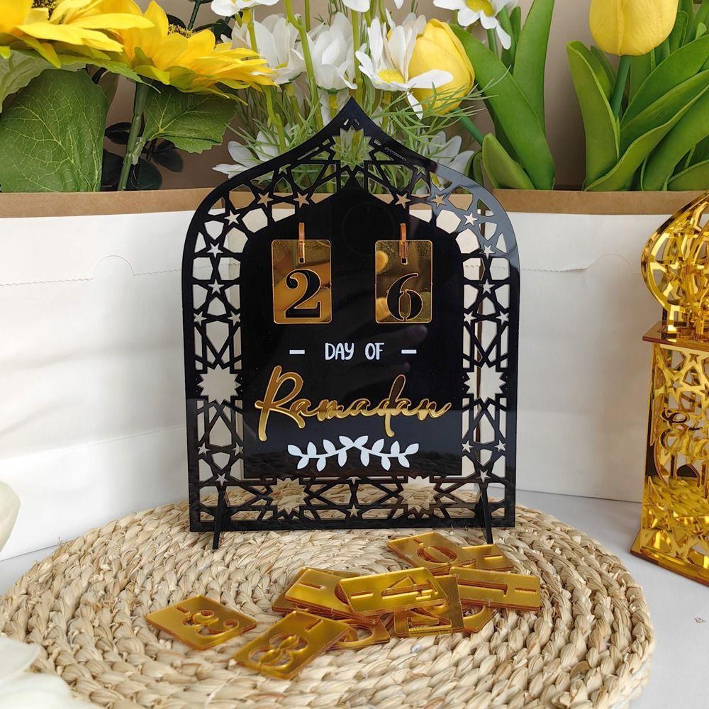 Acrylic Ramadan Countdown Calendar Mirror Surface Eid Mubarak Decoration  Eid Al-Fitr