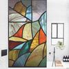 Stained Glass Window Privacy Film Vintage Home Church Decorative Frosted Static Cling Reusable UV Sun Blocking Glass Sticker Cover