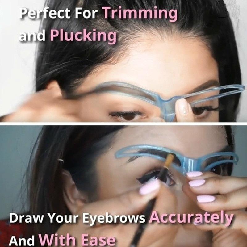 8pcs 8 In 1 Reusable Eyebrow Stencil Beauty Makeup Brow Stamp Template Eyebrows Shape Set Eye Brow Makeup Tools