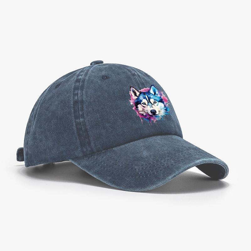 In Stock Adjustable Hat Print Wolf Caps Casual Outdoor Plain Baseball Unisex Cap Baseball Basic Cap Men Snapback Cap