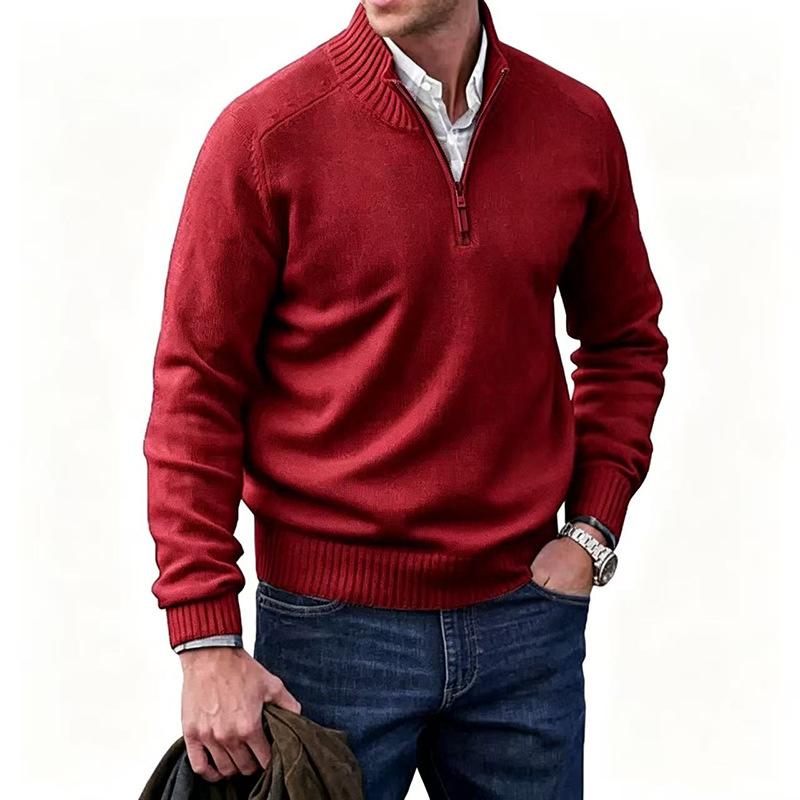 Autumn And Winter Multicolor Men'S Sweaters, Stand-Collar Base Layers, Knit Shirts, Men'S Warm Sweaters