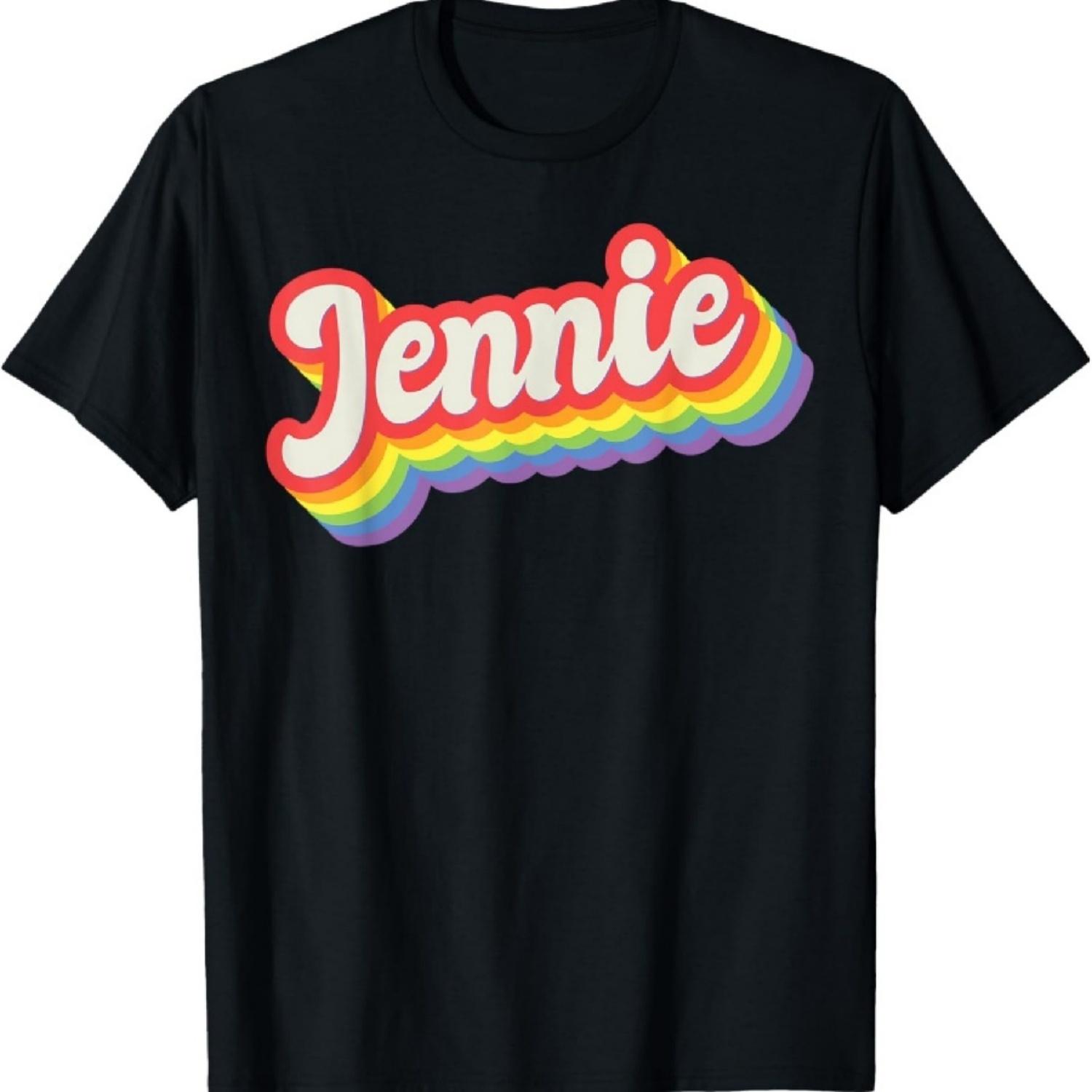 Jennie Pride Month LGBTQ Rainbow Flag Name Personalised T-Shirt S