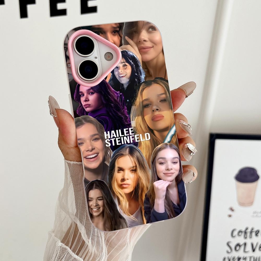 Hailee Steinfeld Jelly Double layer Pink Mobile Phone Case for iPhone 17 16 15 14 13 12 11 Air Pro Max Plus Protective