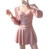 2024 Sweet Pure-Style Slimming Long-Sleeve Underwire One-Piece Swimsuit for Women