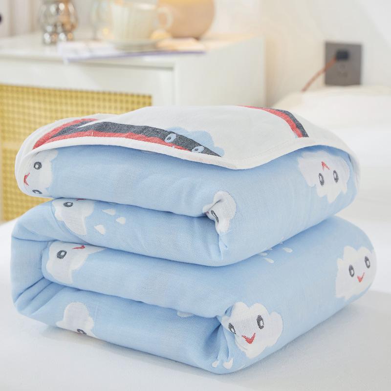 Six-layer Cotton Gauze Towel Quilt Single Double Throw Blanket Couch Autumn Winter Cover Quilt Kindergarten Kids Napping Small Cover Blanket