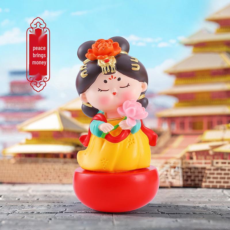 Large Roly-Poly Tang Dynasty Lady Ornament - Home Entrance & Festival Gift