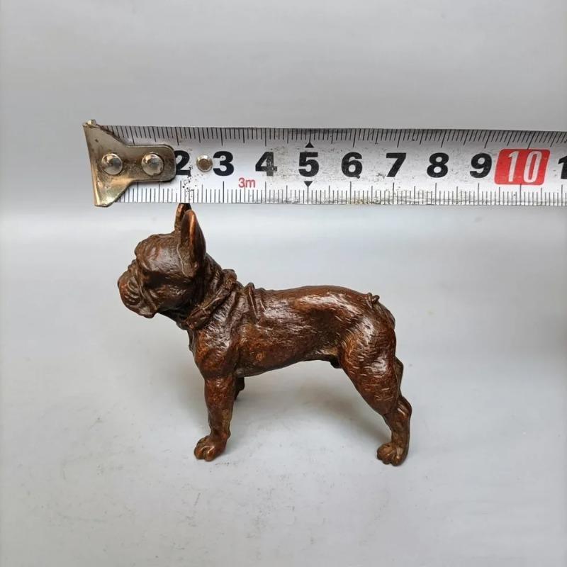 Metal Desk Ornaments Bulldog Miniatures Figurines Handmade Retro Animal Pet Dog Statue Home Decorations Accessories