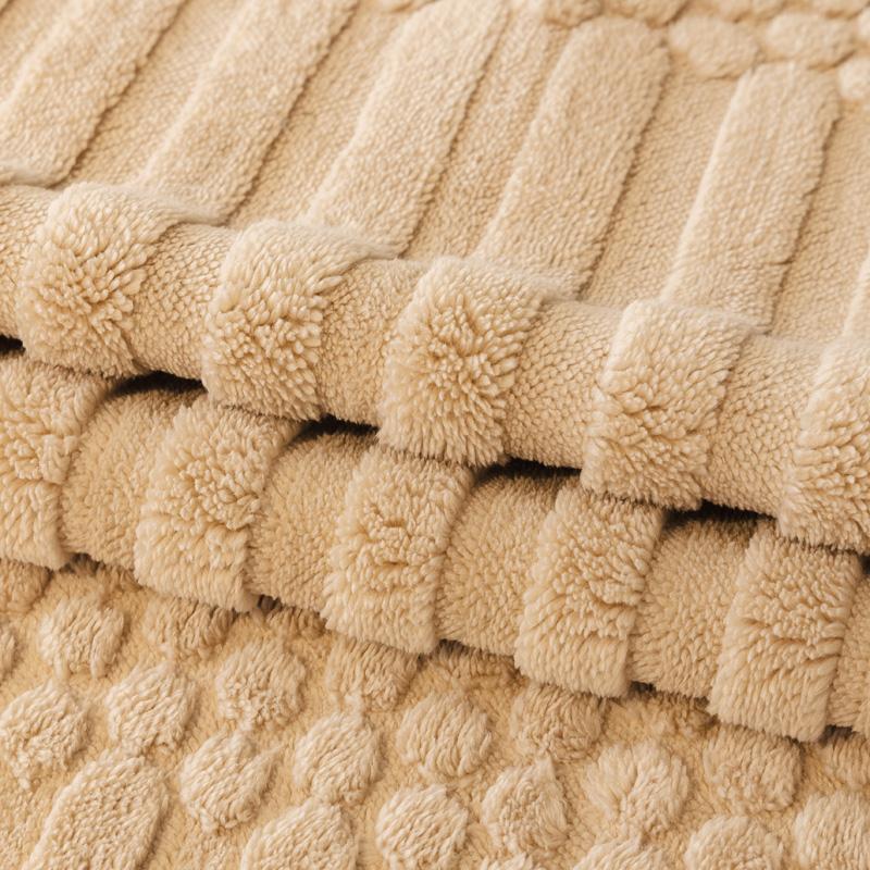 1PC-Simple Style Geometric Pattern Comfortable Cotton Velvet Sofa Cushion Plush Anti Slip Sofa Cover Cloth