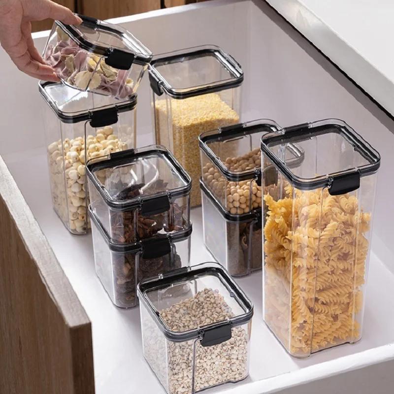 Sealed Can Kitchen Storage Box Transparent Food Can Freshness Preservation NEW Transparent Container Moisture Proof Storage Box
